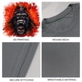 thumbnail image 4 of Coolnut Men's T Shirt Odor Protection Short, Cool Gorilla Mens Short Sleeve Tees, Grey Crew-Neck Casual Tee Shirts, 2XL, 4 of 6