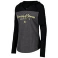 thumbnail image 2 of Women's Heather Charcoal Colorado Buffaloes Knockout Color Block Hooded V-Neck Long Sleeve T-Shirt, 2 of 3