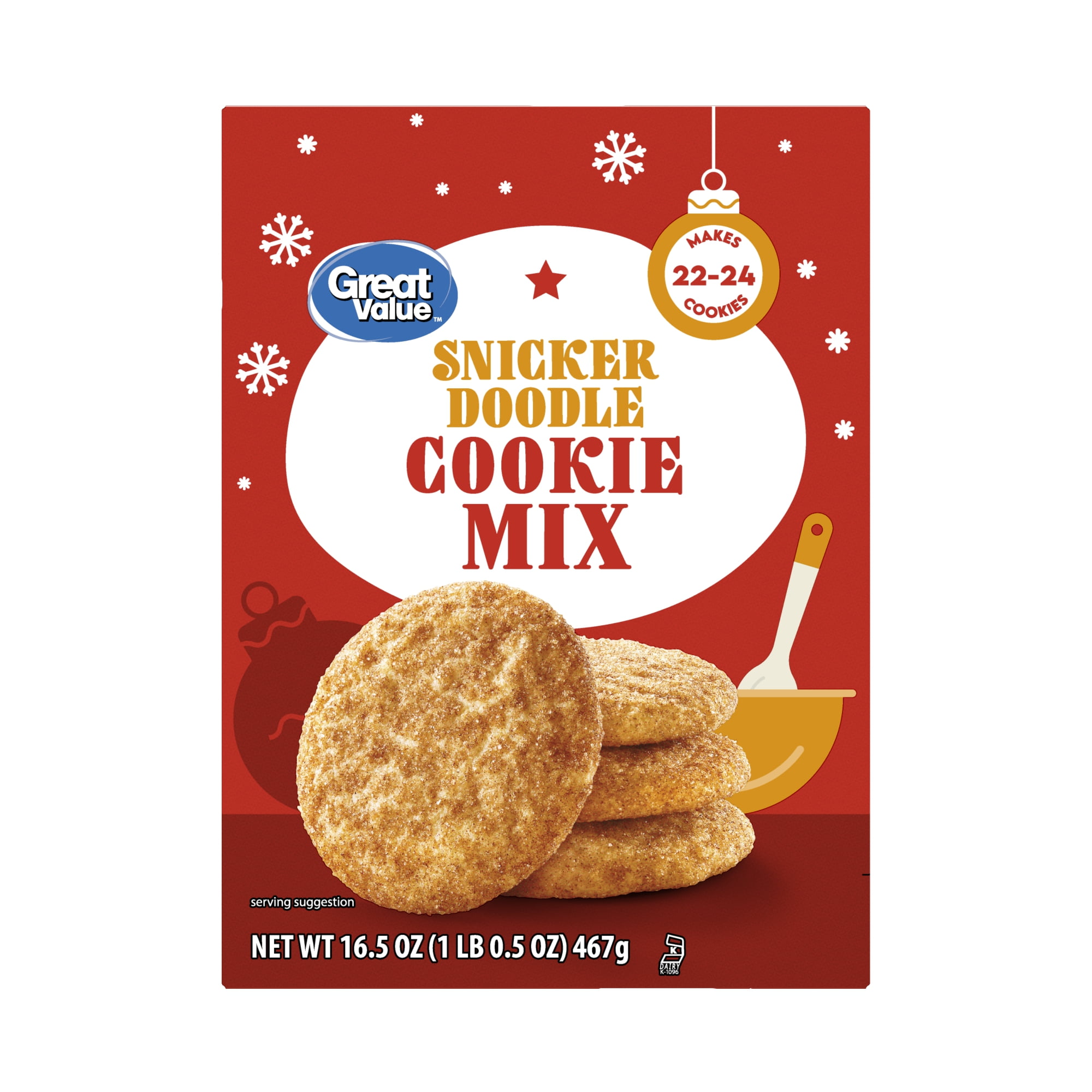 Great Value Holiday Snickerdoodle Cookie Mix, 16.5 oz