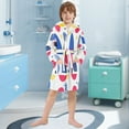 thumbnail image 5 of FORMRS Niños Bathrobe Unisex Hooded Robe Soft Plush Pajamas Sleepwear, Size 7-9T, Blue Retro Shapes, 5 of 7