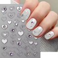 thumbnail image 3 of Pegatinas de uñas KTAABTR en forma de corazón dorado y plateado para el día de San Valentín, 3D, 3 of 7