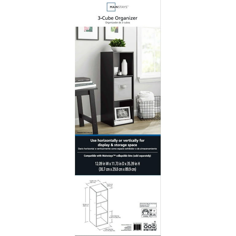 Mainstays 3 Cube Storage Organizer, Black - Walmart.com