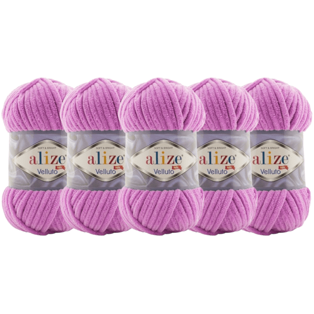 ESTAMBRE VELLUTO ALIZE TIPO CHENILLE CON 5PZAS DE 100GRS C/U MISMO COLOR
