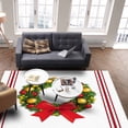 thumbnail image 2 of Christmas Wreath Area Rug 2x3ft Pig Bow Animal Red Stripes Winter Farm Non-Slip Washable Square Rugs Soft Felt Indoor Floor Mat for Bedroom Kitchen Living Room Bathroom, 2 of 8