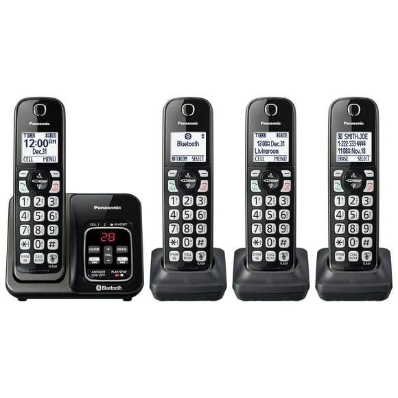 Teléfono inalámbrico Panasonic KX-TGD664M con Bluetooth - Negro x4