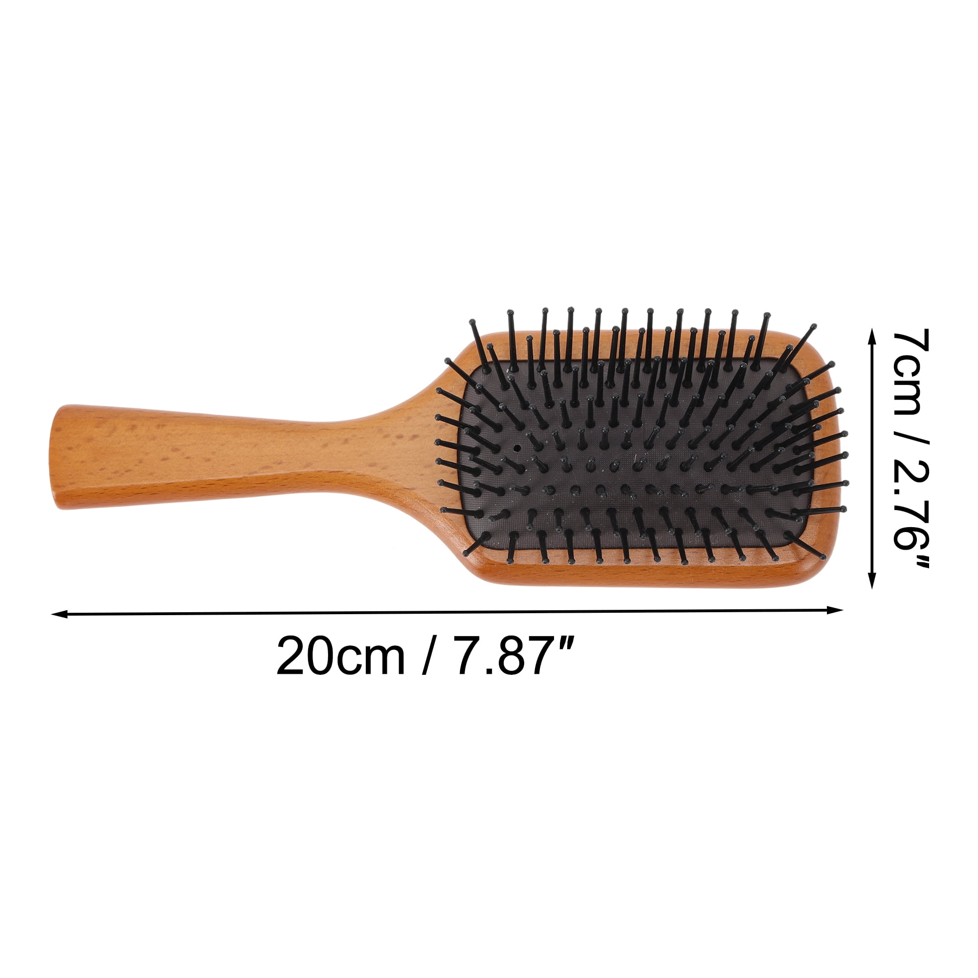 Unique Bargains 1 Pc Wood Airbag Hair Comb for Hair Care Dark Brown, Black 7.87"x2.76"