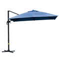 thumbnail image 1 of Outsunny 10x10ft Cantilever Umbrella with 4 Adjustable Angle and Rotation, Square Top Market Parasol with Aluminum Pole and Ribs for Backyard Patio Outdoor Area, Blue, 1 of 9