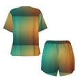 thumbnail image 5 of Lsque Orange To Teal Gradient Women's Short-Sleeved Pajama Set - 2 Piece Soft and Lightweight Sleepwear Set-3X-Large, 5 of 9