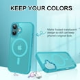 thumbnail image 2 of BENTOBEN Case for iPhone 16 [Compatible with Mag-Safe], 6.1" Metal Lens Frame Button Frame Hard Tpu Matte Magnetic Anti-Fingerprint Shockproof Protective Cover for iPhone 16, Lake Blue, 2 of 10