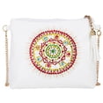 thumbnail image 1 of Black  Painting Chain Bag, Mandarava Flower Pattern  Painting Wallet, Enthusiast For Girl, 1 of 8