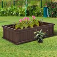 thumbnail image 3 of Gymax 48''x24'' Raised Garden Bed Rectangle Plant Box Planter Flower Vegetable Brown, 3 of 10