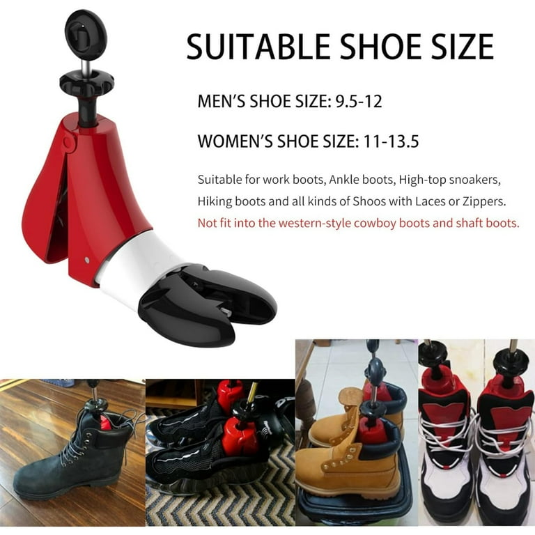 Zoever High Top Shoe Sneakers Tree Adjustable Boot Stretcher For Cowboy Boots for Wide and Long Feet 1 1 1 Red EU39 42 Medium Walmart