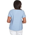 thumbnail image 2 of Alfred Dunner Women's Classics Brights Solid Texture Split Shirttail Tee (US, Alpha, X-Large, Regular, Regular, Standard, Mist Green), 2 of 3