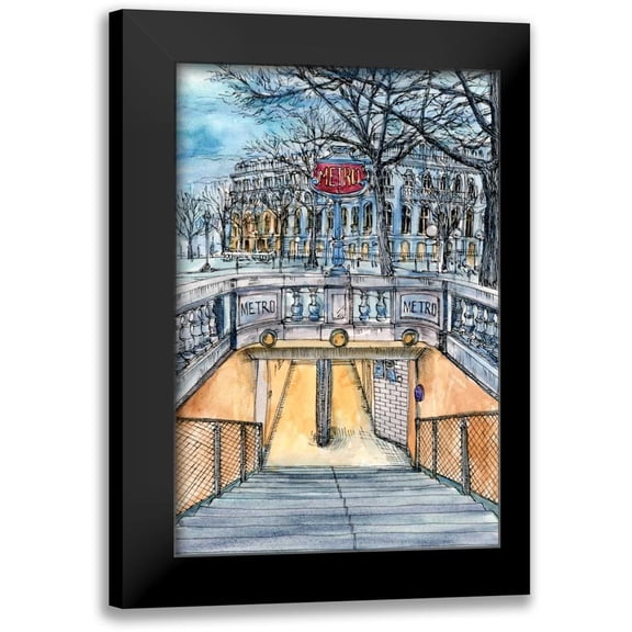 Wang, Melissa 11x14 Black Modern Framed Museum Art Print Titled - City Scene VI