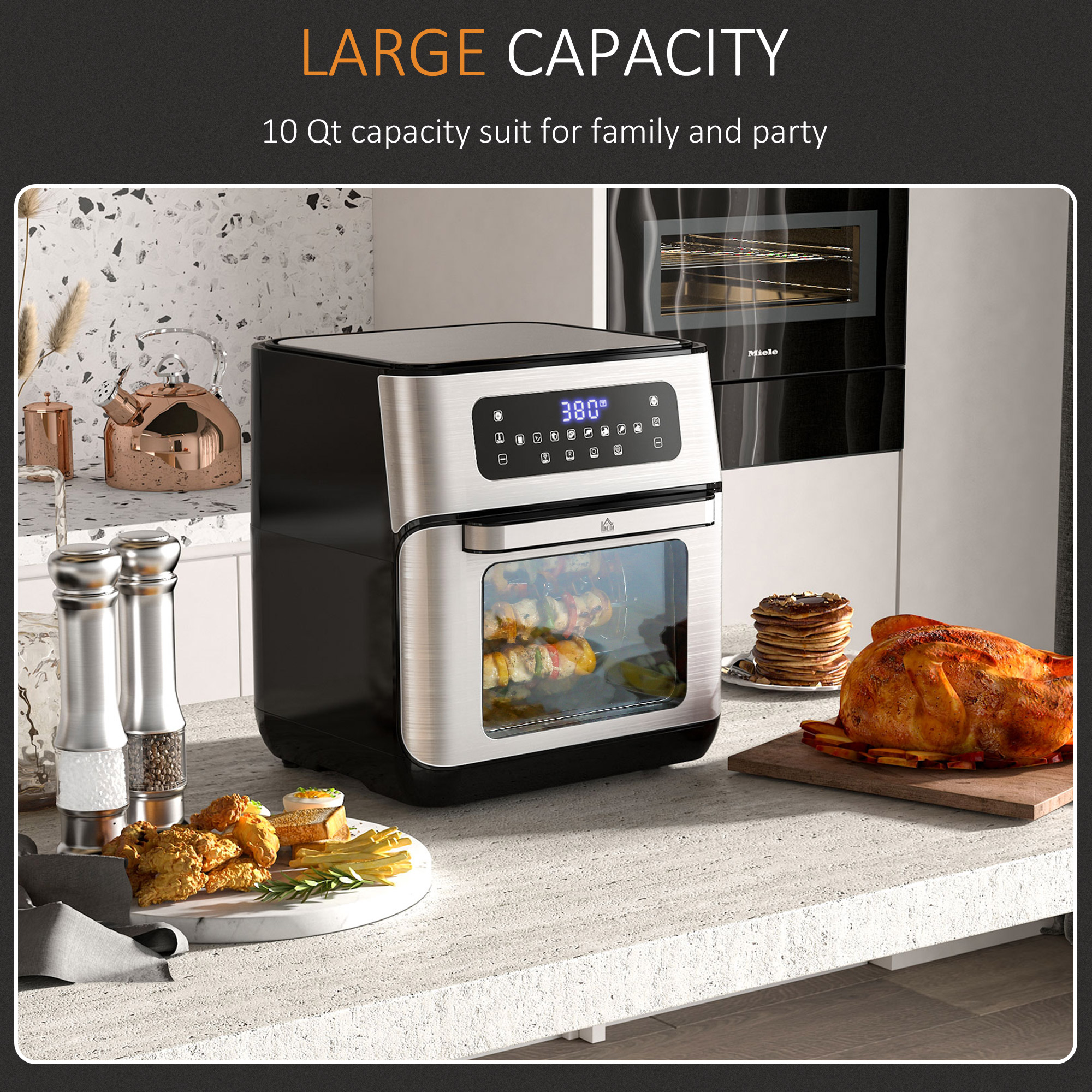 8-in-1 Toaster Oven Air Fryer, 6-Slice Compact Toaster Ovens Countertop-6  Rapid Quartz Heaters, Air Fry, Grill,roast,broil, Bake,dehydrate,…