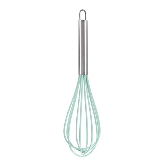 Acahhotxx Egg Beater, Manual Silicone Whisk Manual Eggs Beater Kitchen Tools Cake Baking Utensil Mixer for Baking and Cooking - Light Green - 12 inches