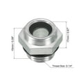 thumbnail image 2 of Vidrio de nivel de aceite para compresor de aire Uxcell, paquete de 4, medidor de nivel de líquido de aceite de aluminio G 1/4", 2 of 5