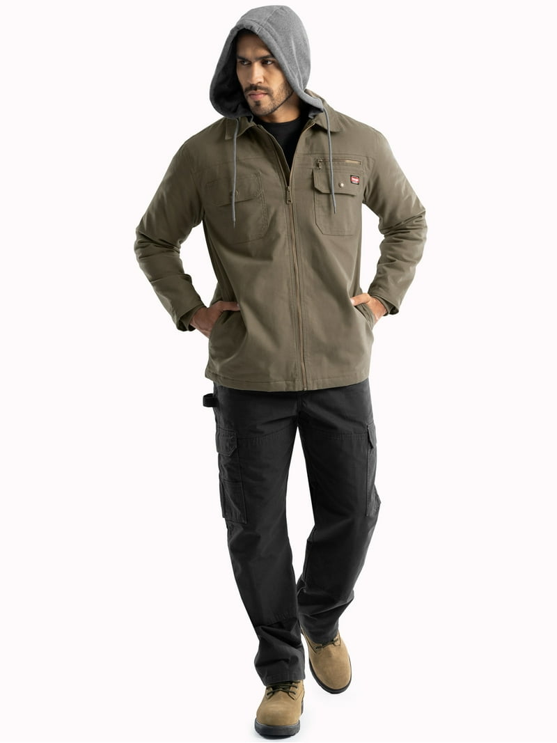 ナイロンジャケット WRANGLER / WORK WEAR WORK SHIRT JACKET Wrangler Workwear men's Quilted Lined Hooded Shirt Jacket