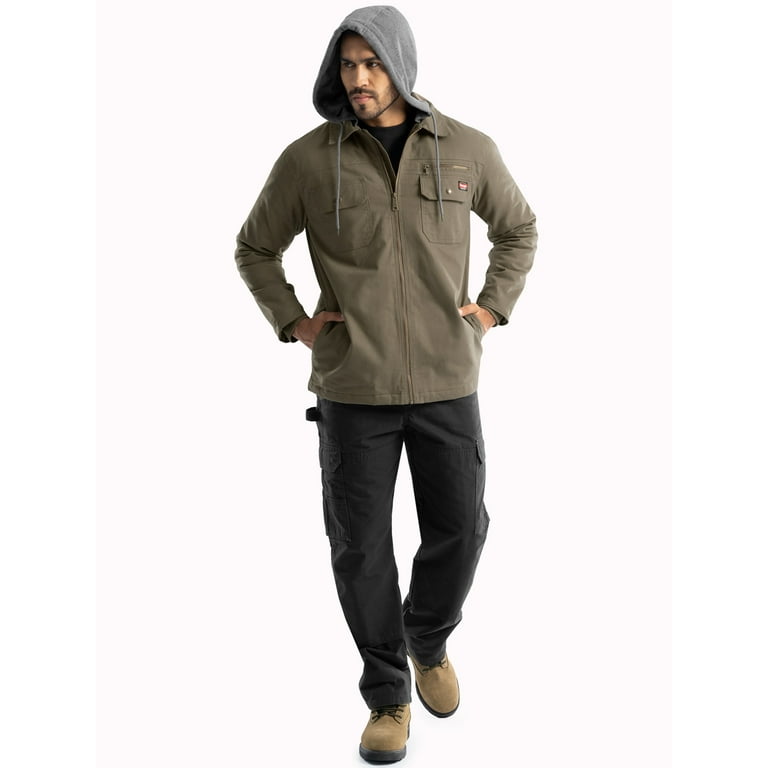 Wrangler Workwear Men's Quilted Lined Work Shirt Jacket with Wrangler Workwear Men's Quilted Lined Work Shirt Jacket with