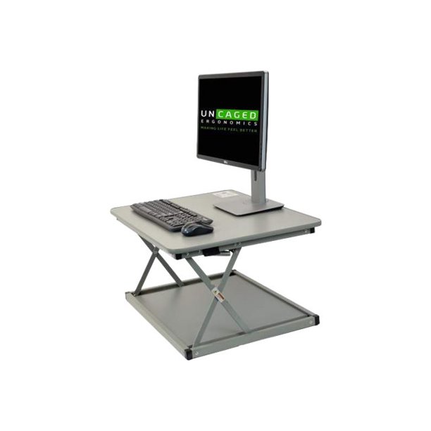 Uncaged Ergonomics Changedesk Mini Standing Desk Converter Rectangular Gray Walmart Com Walmart Com