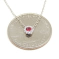 thumbnail image 5 of New 14k white Gold 0.18Ct real Diamond & ruby necklace gift 18" adjustable chain, 5 of 12