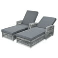 thumbnail image 6 of Holaki 77.5" Outdoor Long Reclining Chaise, Wicker Lounge with Armrests, Patio Adjustable Recliner with Soft Removable Cushions,All Weather Rattan Pool Lounge for Poolside & Garden (Beige+Grey), 6 of 10