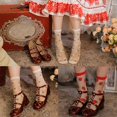 thumbnail image 2 of Calcetines de malla transpirables para mujer y niña, medias de tubo medio transparentes sedosas con estampado de fruta y fresa, Harajuku, Lolita, primavera y verano, 2 of 3