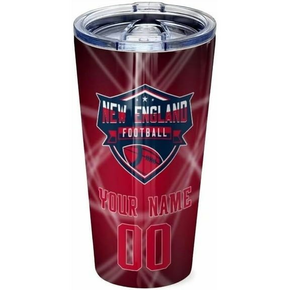 New England Fans Customized Tumbler With Personalized Name And Number,Gifts For Men,Women And Fans!16oz