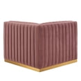 thumbnail image 4 of Modular Sofa Corner Chair, Pink Gold, Velvet, French Living Lounge Cafe Lobby Hospitality Restaurant, Modern Contemporary Boutique HB33788, 4 of 6