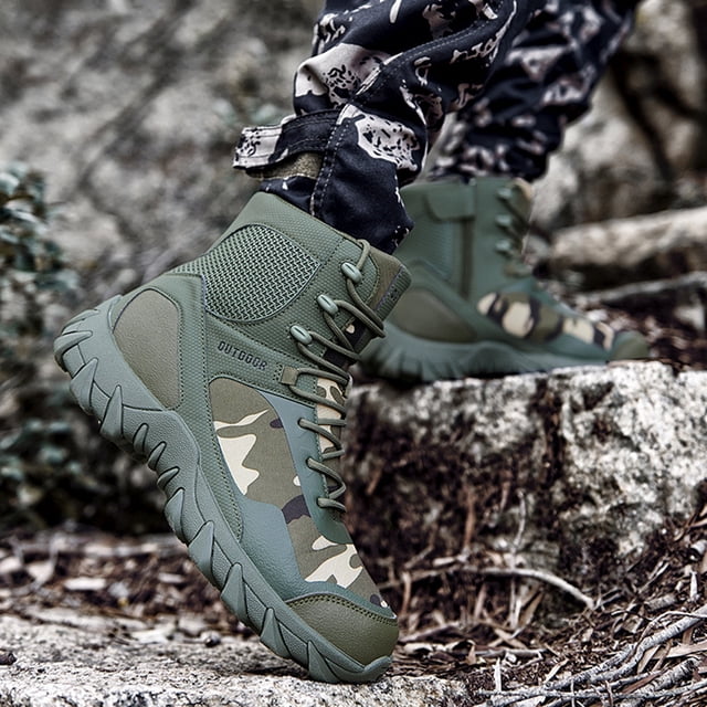 Botas de tobillo para hombre con soporte para arco botas impermeables del ejército del desierto zapatos de montañismo