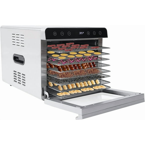 Food Dehydrator,Stainless Steel Fruit and Meat Dryer,Kitchen Food Dehydrator with 8 Trays Dry Vegetables,Fruits,Beef Jerky,Meat,700W (8 Trays)