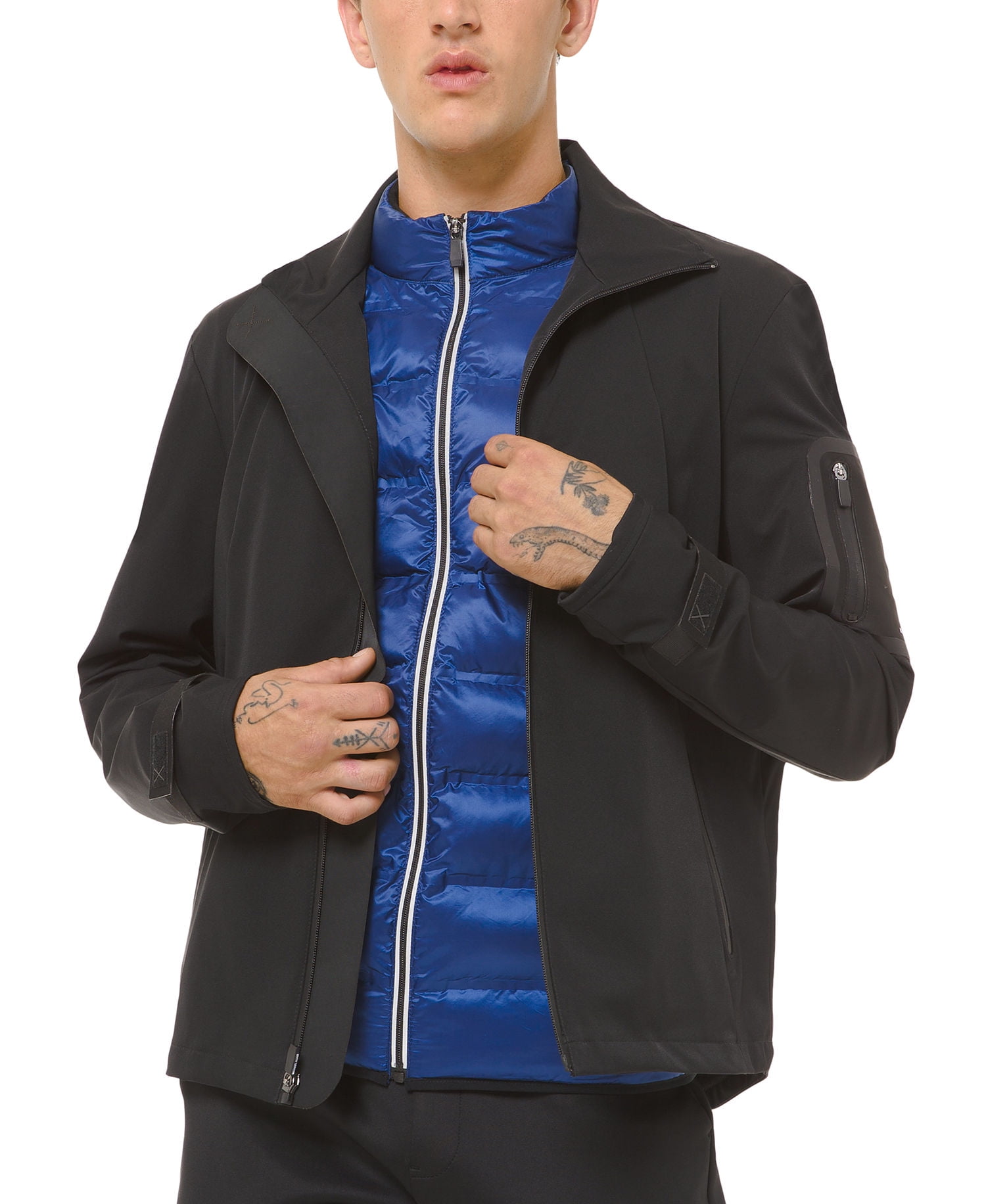 ジャケット Michael Kors Black triacetate blend jacket Michael Kors Kors X Tech Mens 3-in-1 Commuter Jacket