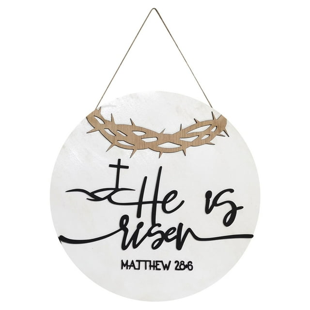DPTALR He Is Risen Easter Sign Front Door Decor Door Hanger Spring Decor Home Decor