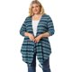 thumbnail image 1 of Cárdigans de talgrande pamujer, Kimonos, bloque de color, bohemio, rayas, frente abierto, cárdigan Azul XL, 1 of 6
