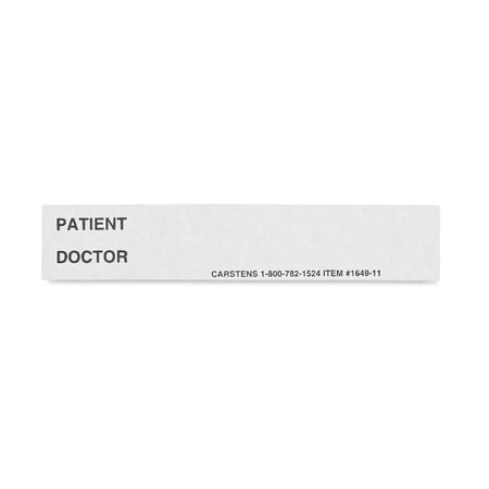 Carstens - White Patient / Doctor Preprinted ID Cards for 1.5 – 4” Ring Binder Spines - Pack of 100 (1649-01) - Ideal Medical Record Labels for 3 Ring Binders