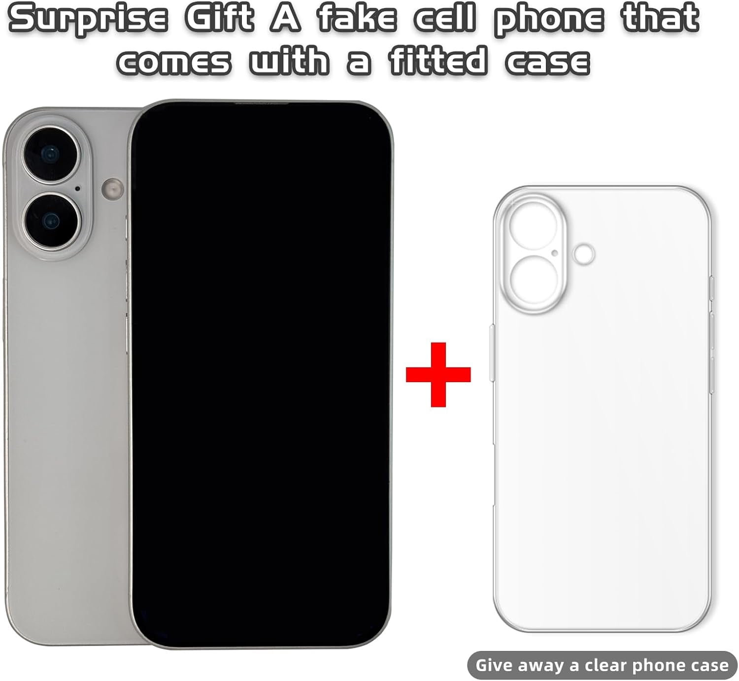 Fake Phone Pro Max16, White, Black Screen, Non-Working, Kid Play, Display Phone, Aluminum Alloy & ABS Plastic, iPhone 16 Compatible