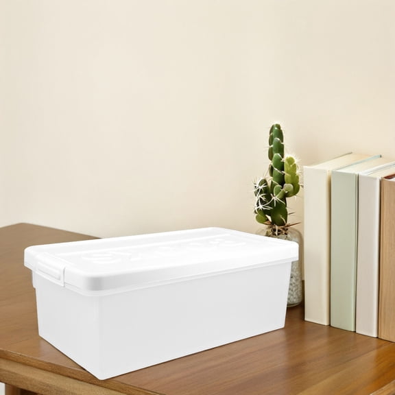 ELAYARD White Craft Storage Organizer Box with Movable Dividers and Spacious Capacity