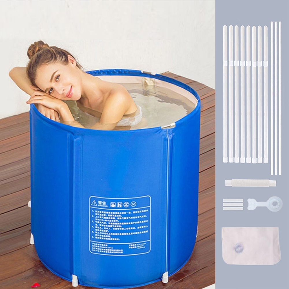 Portable Bathtub Folding Soaking Bathing Tub Freestanding Shower Tub
