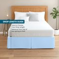 thumbnail image 3 of 550-TC Egyptian Cotton Dust Ruffle/Bed Skirt Queen Size 1-Pieces Split Corner Tailored Bed Skirt 24" Inch Drop Length Light Blue Stripe, 3 of 5