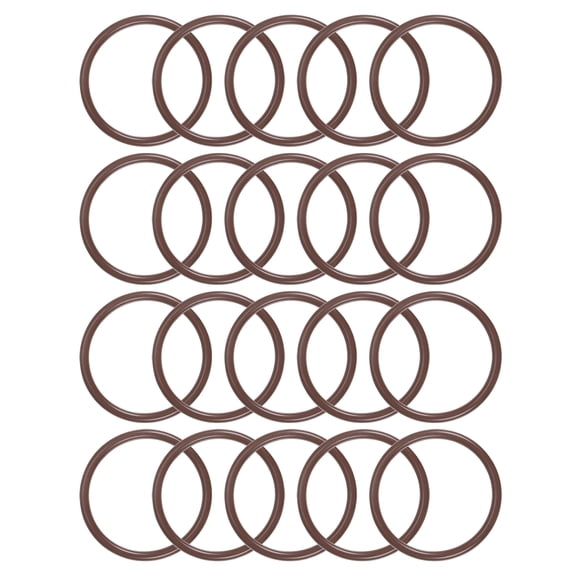 Fluorine Rubber O-Rings 26mm OD 22mm ID 2mm Width FKM Seal Gasket, Brown 20pcs