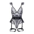 thumbnail image 4 of Gibobby Conjuntos de bragas de encaje Ropa Dormir Mujer Sexy Accesorios erotico Ropa Sexi para Mujer lencería de Princesa Brasier y calzon Mujer Tanga Sexy Mujer(Negro, M), 4 of 5