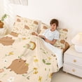 thumbnail image 3 of Erosebridal Cute Capybara Girl Kid Bed Sheets, Flower Floral King Sheets, 4-Piece, 3 of 5
