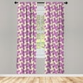 thumbnail image 4 of Ambesonne Valentine Window Curtains, Fresh Floret Buds, Each 28" W x 95" L, Yellow Violet, 4 of 4