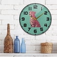thumbnail image 3 of Yayeee Wall Clock for Living Room 11.9 inch Battery Operated Round with Holder, Big Pink Cheetah, 3 of 7