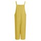 thumbnail image 3 of Gibobby Mono Bombachos Mujer Casual Color sólido Algodón Lino Overol Bolsillo Tirantes ajustables Longitud media Pantalones Mono(Amarillo， L), 3 of 5