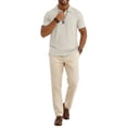 thumbnail image 6 of Abomasnow Men's Big and Tall Dressy Shirts Quarter Button Short Sleeve Collared Golf Shirts Work Office Business Casual Athletic T-Shirts, 6 of 8