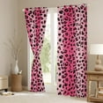 thumbnail image 3 of Castle Fairy Cheetah Print Girl Black Out Curtains,Black Pink Curtains Pack of 2 (42x63 Each),Abstract Gradient Bedroom Curtains,Super Cozy Room Decor, 3 of 6