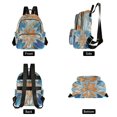 thumbnail image 2 of JIALIOU Mini Backpack Purse for Women Quilted Casual Daypack Small Travel Shoulder Bag, Orange Blue Floral Stained Glass, 2 of 7