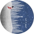 thumbnail image 2 of Addison Rugs Dream Shag Premium Machine Washable Transitional Snow Scene Blue Round Rug, 8' x 8', 2 of 8