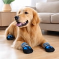 thumbnail image 5 of Dog Boots Non Slip Pet Paw Protectors Breathable Dog Shoes with Reflective Straps for Outdoor Walks Indoor Hardwood Floor Small Medium Large Dogs 4 Pack Black Red, 5 of 7